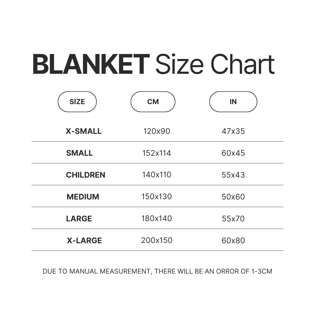 Blanket Size Chart - Spy × Family Merch