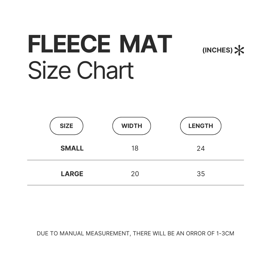 Fleece Mat Size Chart - Spy × Family Merch