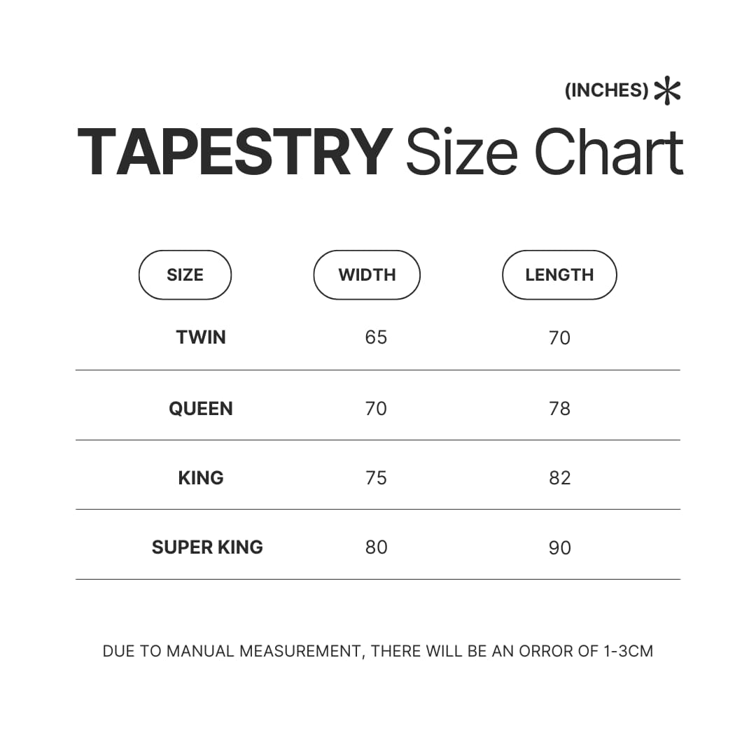 Tapestry Size Chart - Spy × Family Merch