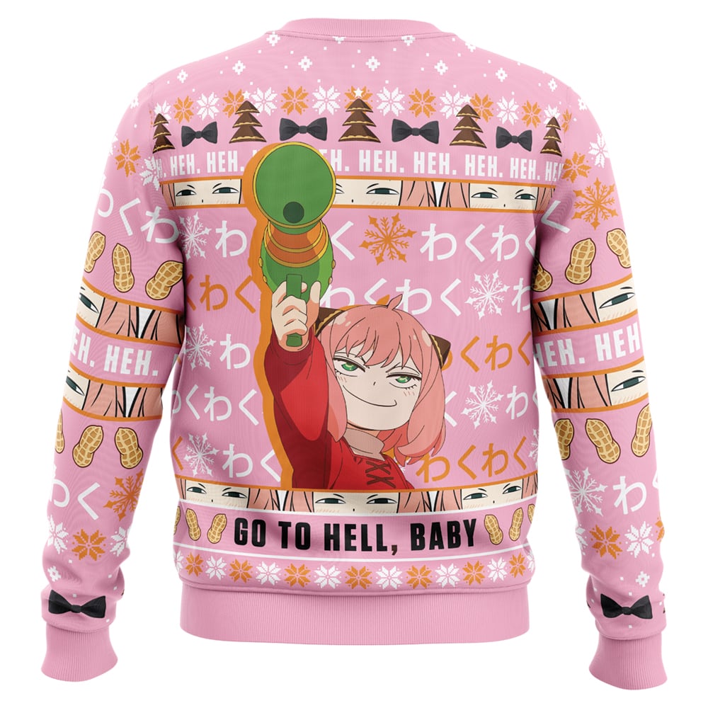 Anya Go To Hell Baby Spy X Family Ugly Christmas Sweater - Image 2