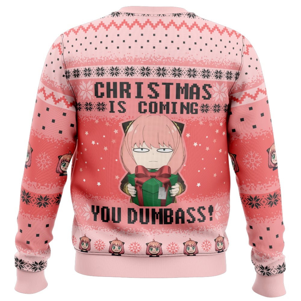 Christmas Is Coming You Dumbass! Spy X Family Ugly Christmas Sweater - Image 2