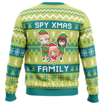 Xmas Family Spy X Family Ugly Christmas Sweater BACK mockup - Spy × Family Merch