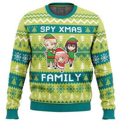 Xmas Family Spy X Family Ugly Christmas Sweater FRONT mockup - Spy × Family Merch